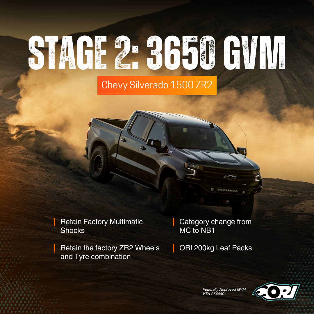 OFFROAD INDUSTRIES STAGE 2 GVM UPGRADE – CHEVROLET SILVERADO ZR2 (3650GVM)